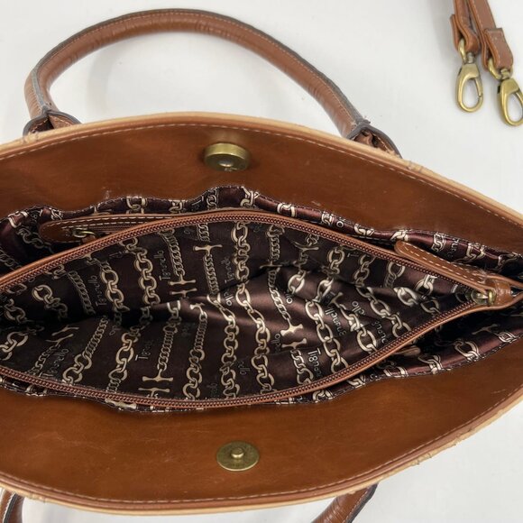 Tignanello Brown Convertible Shoulder Bag | Gold Hardware - Picture 8 of 12